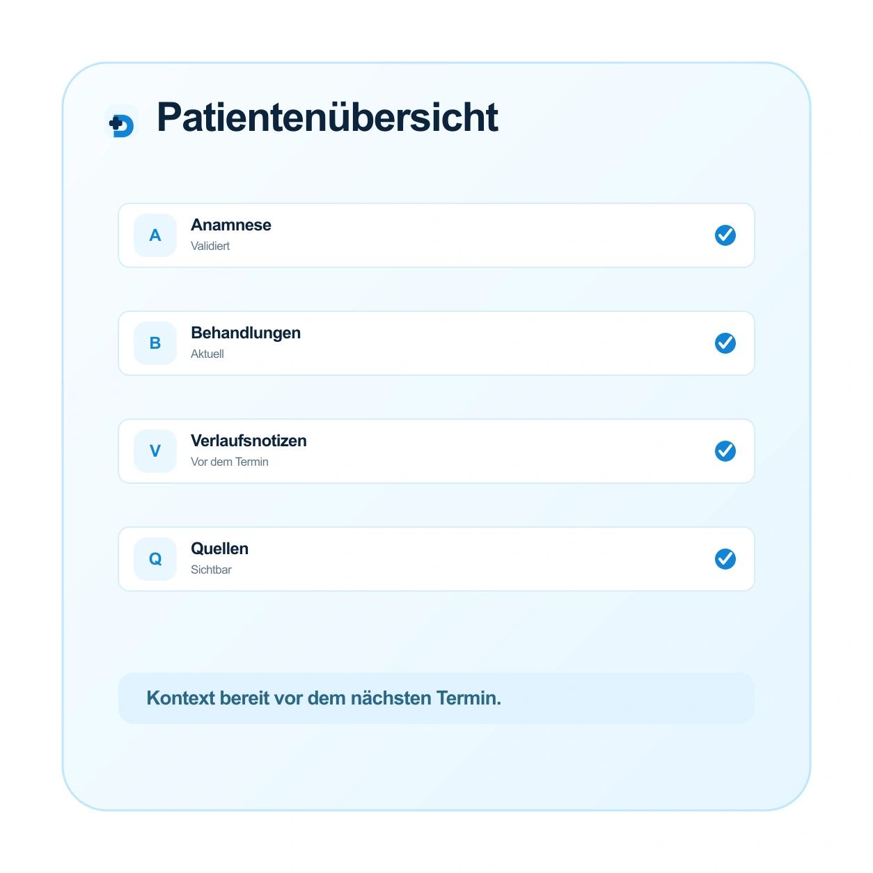 Doctalis Patientenübersicht mit Anamnese und Verlaufsnotizen