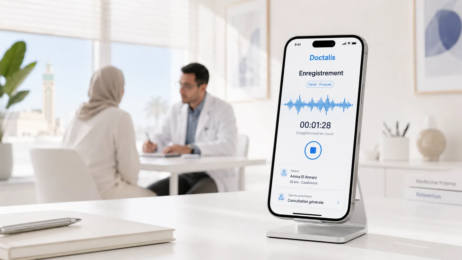 Médecin en consultation avec Doctalis