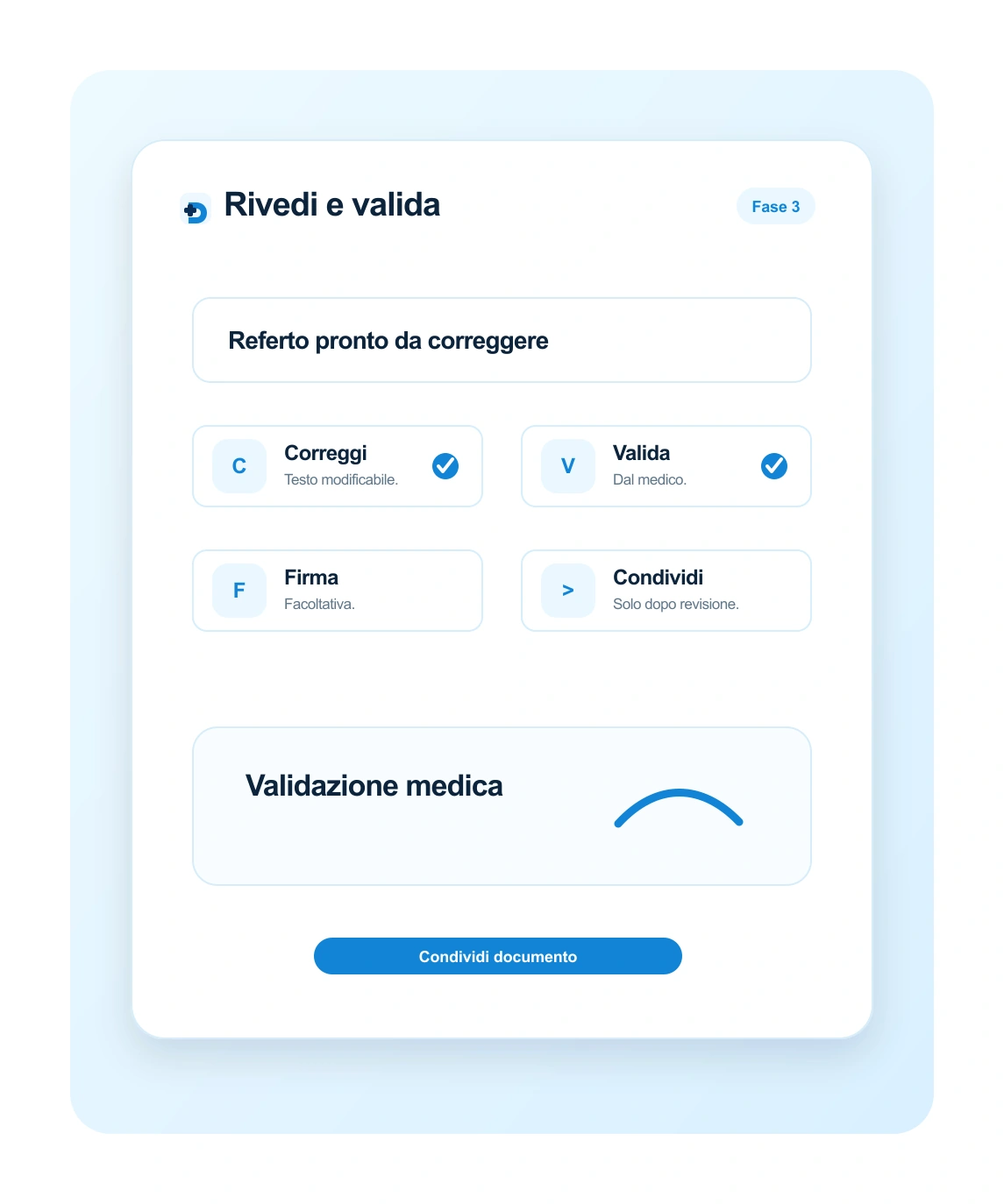 Validazione finale dei documenti medici